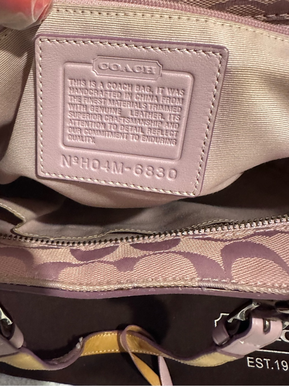 Coach Pink Signature Jacquard Tote with Floral Scarf Accent - Picture 13 of 15